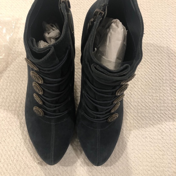 Guess Navy Blue Button Boots - Picture 3 of 8